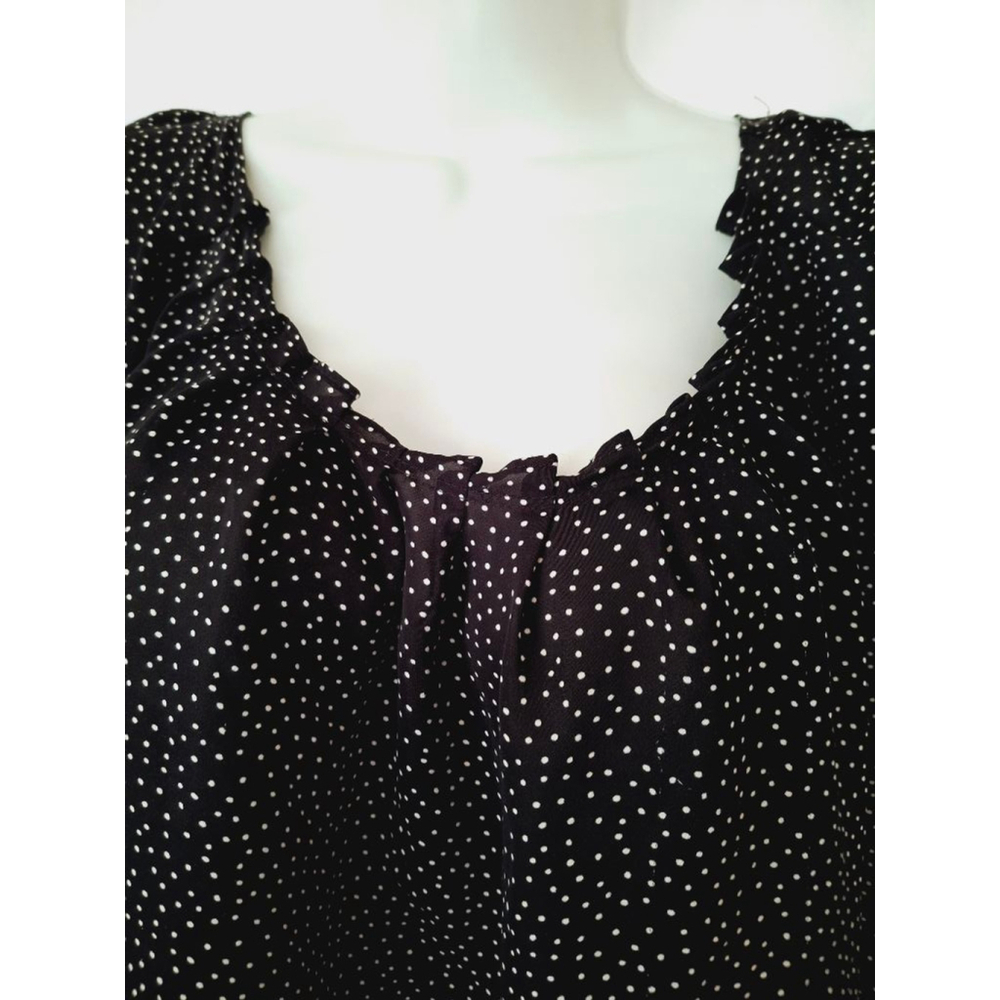 Lauren Conrad XXL Black Polka Dot women's officecore secretary teacher top - Picture 5 of 8
